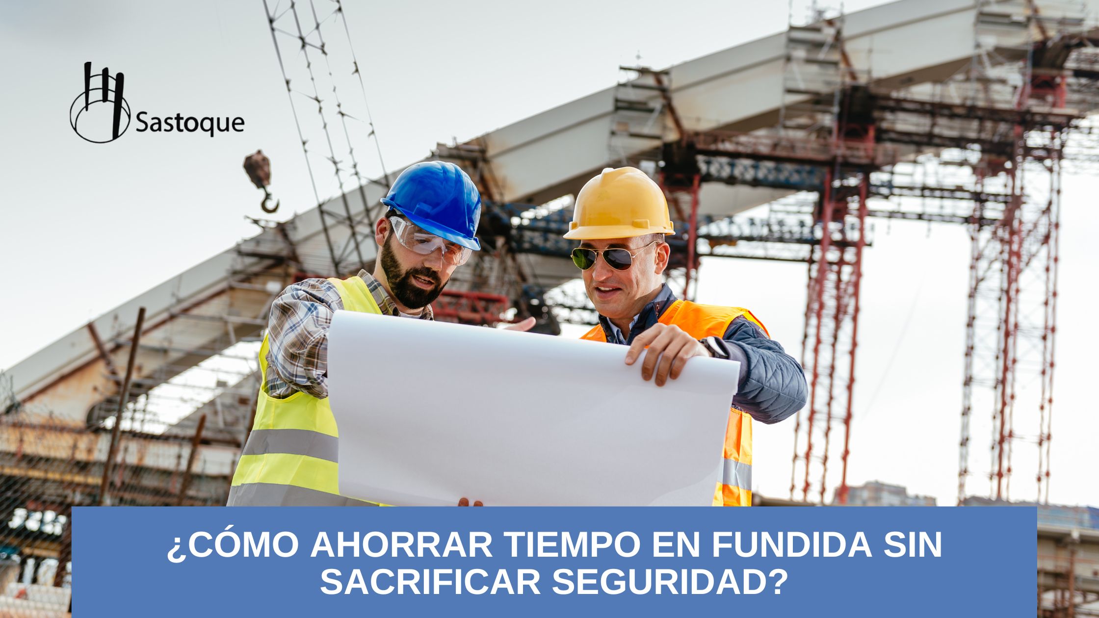Ingenieros supervisando fundida de concreto con formaletas metálicas certificadas de SASTOQUE